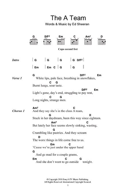 THE A TEAM CHORDS (ver 7) by Ed Sheeran .